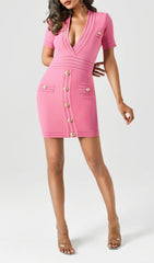 Knit Mini Dress - Pink
