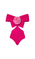 Rose Flower One-Piece Swimsuit