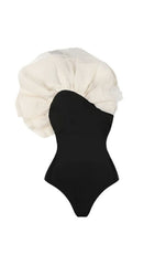Net Yarn Ruffle One Piece Swimsuit