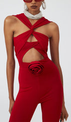 Cutout Swimwear Two Piece Set In Red