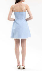 Blue CuTe Lace Slip Mini Dress