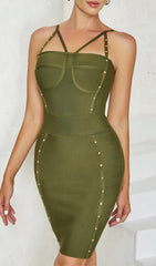 Bodycon Mini Dress In ARMYGreen
