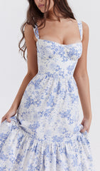 Blue Print Midi Sundress