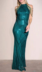 Sequin Maxi Dress - Green