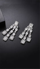 AQUAre Long Zircon Earrings