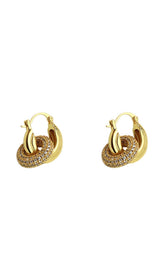 18K Gold Crystal HOOP Earrings