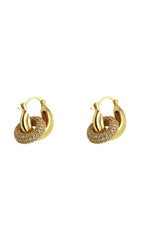18K Gold Crystal HOOP Earrings