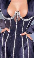 White Crystal Tassels Corset