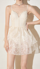 Beige One-Piece Corset Swimsuit