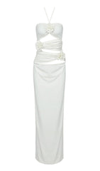 Bandage Cut Out Maxi Dress In White