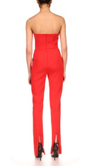 Sequin Bandage Jumpsuit In Red