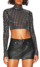 Crystal Crop Top In Black