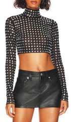 Crystal Crop Top In Black