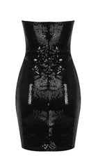 Black Strapless Sequin Mini Dress