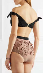 Pink EMBOSSED Flower Swimsuit