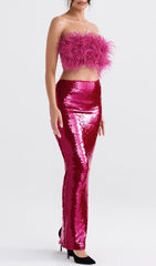 Hot PInT Sequin Two Piece Set Maxi Dress