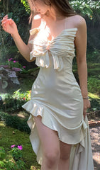 Bow HELTeR High Low Dress In White