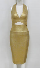 Gold Halter Two Pieces Set