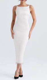 Ivory Crystallised Midi Dress