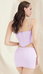 Purple Satin Corset Suit