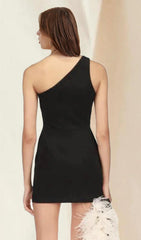 Black One Shoulder Mini Dress