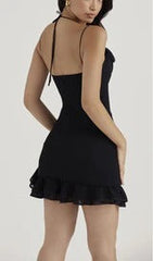 Ruffle Mini Dress In Black