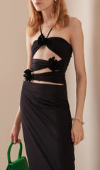 Bandage Cut Out Maxi Dress In Black