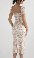 Rose Print Dress In Pink