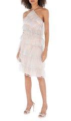POMPOUS GAUZE Sequin Mini Dress In White
