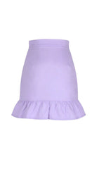 Purple Ruffle Pleated Mini Skirt