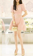 A-LIne Beaded SequinE Mini Dress In Pink