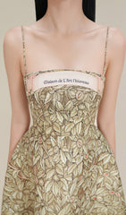 JUNGLE PRTInTeD Midi Dress In Chocolate