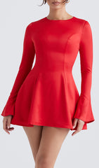Red Satin Mini Dress
