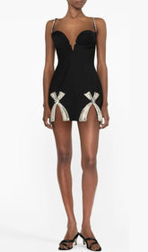 Bow-Detail Sleeveless Mini Dress