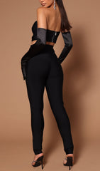Bandage Cutout Three Pieces Suit In Black