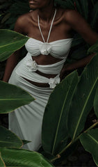 Bandage Cut Out Maxi Dress In White