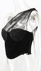 Black Lace PANELLInG SlIng Corset Top