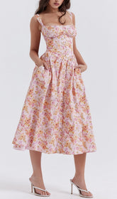 Pink Print Midi Sundress