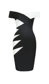 Asymmetric RIB COLOURBlock Mini Dress