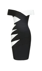 Asymmetric RIB COLOURBlock Mini Dress