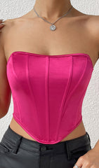 Pink Satin Corset Top