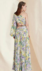 Floral Print Long Sleeve Maxi Dress