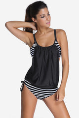 Striped Swimsuit With Double Layer Lining
