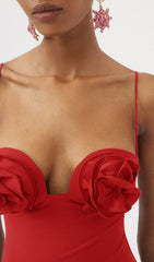 3D Flower One Piece Swimsuit And Skirt