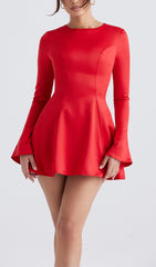 Red Satin Mini Dress