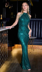 Sequin Maxi Dress - Green