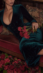 Forest Velvet Corset Dress