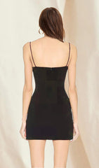 Black Crystal Bandage Mini Dress