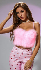 Pink FeaTher Corset Top