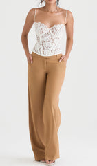 MILA Ivory Lace Underwired Corset Top